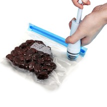 Sous Vide Vacuum Sealer Manual Pump Food Saver Bags Reusable for Kitchen Food St - £16.77 GBP