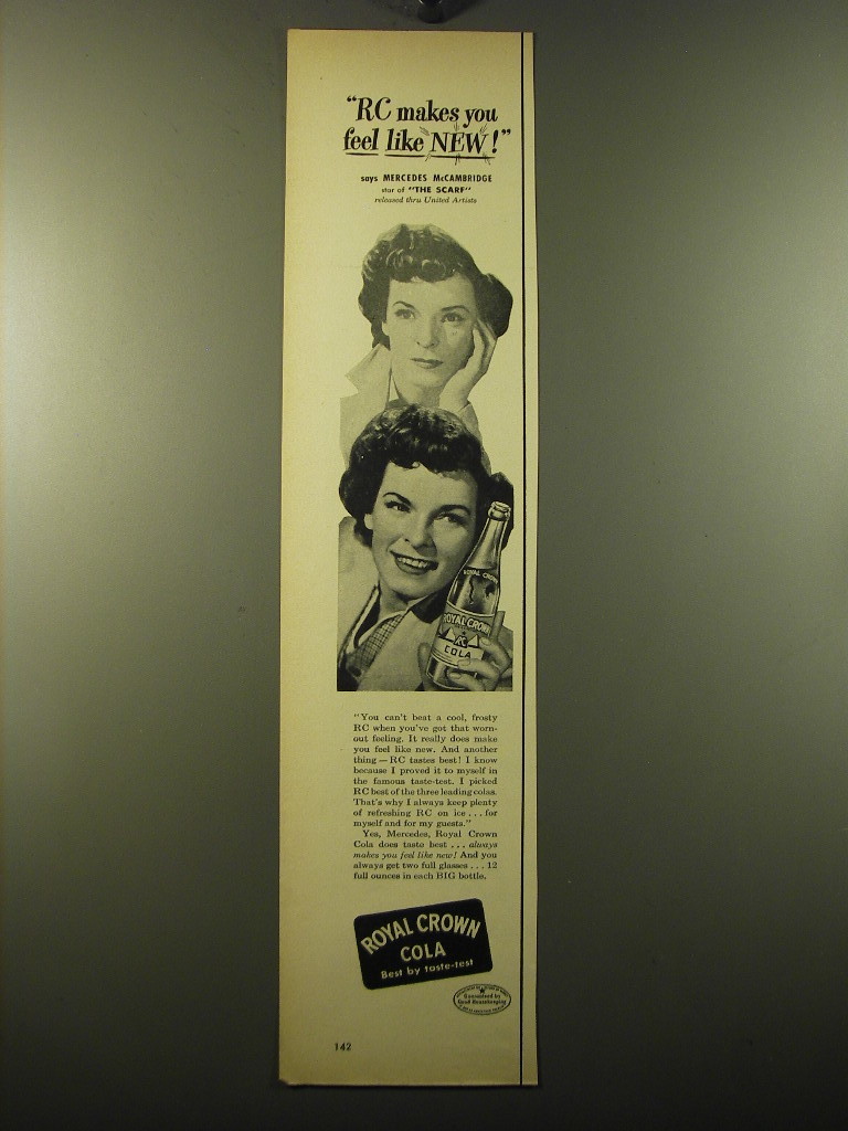 1950 RC Royal Crown Cola Advertisement - Mercedes McCambridge - $18.49