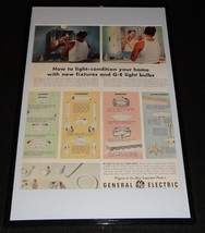 1955 General Electric Light Bulbs Framed ORIGINAL 11x17 Advertising Display - £47.06 GBP