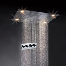 Classic Design 31 Inch Large Rain Shower Set Double Waterfall Shower Super LED S - £1,688.60 GBP