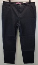 L12) Gloria Vanderbilt Ankle Grazer Black Embroidered Denim Jeans Pants 18 - $14.84