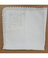 Vintage Farmhouse Lace &amp; Cutouts 22x21 Inch Table Runner Cloth - $14.00