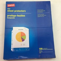 Staples Clear Sheet Protectors 100 Top Loading Letter Size 10524 - £15.97 GBP