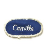 Vintage Camille Name Oval Patch Work Uniform Tag Worker Blue 3 1/4 x1 5/... - £2.81 GBP