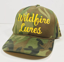 Vintage Wildfire Lures Camo SnapBack Trucker Hat Cap Fishing Retro San Sun Brand - £17.37 GBP