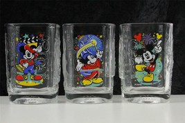 Lot 3 Walt Disney World Millenium 2000 Year Color Molded Tumbler Drink Glasses - £14.25 GBP