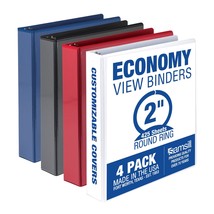 Samsill 0.5 Inch 3 Ring Binders, Made in USA, Economy Round Ring, Clear View Cov - $57.16+