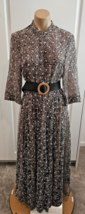 GIAMBATTISTA VALLI Black Lace Dress with Pink Flowers Over Nude Lining -... - $444.00
