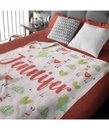 Personalized Llama Throw Blanket for Dorm Room Mountain Style Decor Cust... - $29.53 CAD