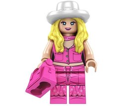 Building Block Barbie movie Cowgirl Minifigure Custom - £5.17 GBP