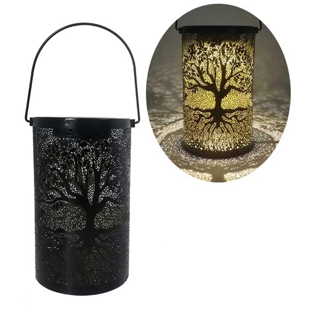 Solar LED Lantern Light  Tree Of Life Hanging Lamp Outdoor Garden Yard Path Lawn - £46.25 GBP