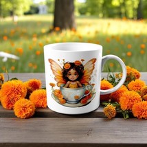 Orange Fairy Mug in Teacup - 11oz/15oz Ceramic - Dishwasher &amp; Microwave ... - $15.83+