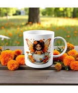 Orange Fairy Mug in Teacup - 11oz/15oz Ceramic - Dishwasher &amp; Microwave ... - $15.83+