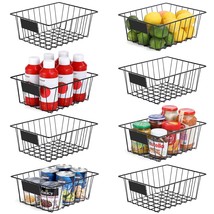 8 Pack Wire Storage Baskets For Organizing With Removable Tags, Pantry Organizat - £43.48 GBP