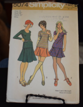Simplicity 5074 Scoop Neck Top & Flared Mini Skirt Pattern - Size 16 Bust 38 - $8.90