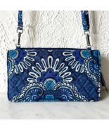 Vera Bradley RFID Wallet Crossbody Bag Blue Tapestry Pattern NEW - $722.54 MXN