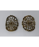 Vintage Gold Tone Filigree Shoe Clips Buckles - £23.69 GBP