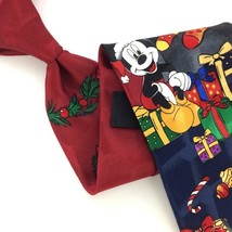 Mickey Unlimited Disney Gifts Black Maroon Christmas Mens Necktie Ties #XO-217 - £12.60 GBP