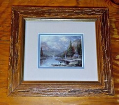 Thomas Kinkade Mountain Majesty Print 4x51/2 Matted &amp; Framed Frame 101/2 x 12 - £19.84 GBP