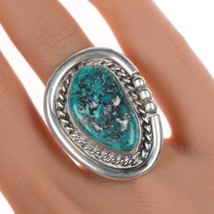 sz 5.75 Vintage Navajo silver ring with large turquoise - £97.32 GBP