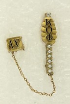 FRATERNITY Jewelry Membership Alpha Chi Kappa Omichron Phi 10KT Gold Pearl Pin - £156.74 GBP