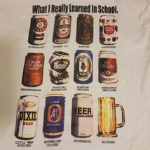 Vintage What I Really Learned in School White Beer Humor Shirt Hanes Men... - £45.37 GBP