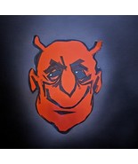Vintage 1940s-50s Halloween Cardboard/Paper Die Cut Mask Red Smiling Devil - $29.97