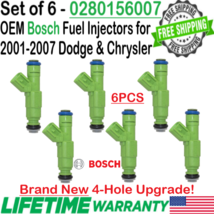 NEW OEM x6 Bosch 4-Hole Upgrade Fuel Injectors for 2001-03 Chrysler Voyager 3.3L - £218.01 GBP