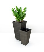 DTY Signature 2-Pack Self-watering Planter - Hand Woven Wicker - Square ... - £202.51 GBP