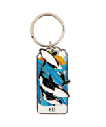 Vintage SeaWorld Keychain Metal Charm Enamel Filled Orca Killer Whale ED... - $363.77 MXN