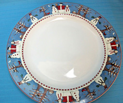 4 Snowman Dinner Plates Debbie Mumm by Sakura Holiday Christmas Decor St... - £31.90 GBP