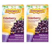2x Emergen-C Elderberry EXP12/23&amp;2/24 Fizzy Drink Mix, Elderberry Immune - £10.39 GBP