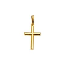 Genuine 14k Yellow Gold 0.82" Thin Religious Cross Pendant For Men or Women - $98.00