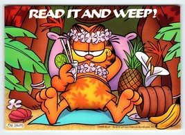 Garfield Cat Postcard Tiki Drink Tropical Hawaiian Attire Jim Davis 1978 Unused - £9.48 GBP