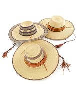 Large Ghana Straw Hats Fair Trade Assorted Colors - $38.61
