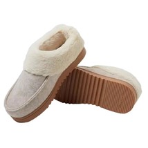 DEARFOAMS Slippers Womans 9-10 House Faux Fur Shoes Indoor Outdoor Leisure Cream - £18.74 GBP