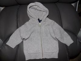 Carter's Gray Knit Hooded Zip Sweater Jacket Size 3 Months Boy's EUC - $21.60