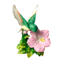 Vintage Homco Hummingbird w/ Pink Flower Figurine 1429 MCM - £23.39 GBP