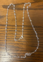 Divine Mercy Clear Glass Beads Rosary Necklace, New - £10.22 GBP