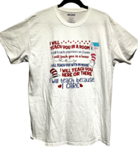 I Will Teach You In A Room - Cat In The Hat Teacher Shirt - White size L - $19.29