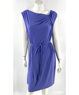 Merona Sheath Dress Size XXL Purple Stretch Tie Waist Asymmetrical Neckline - $33.73 CAD