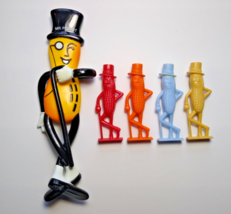 Mr. Peanut Planters Lot Of 5 Items Bendy Figure Red Orange Blue Tan Whis... - $22.45