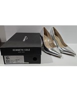 Womens 8.5M Kenneth Cole Metallic Silver Romi Pointy Toe Pumps Heels Dre... - $39.40 CAD