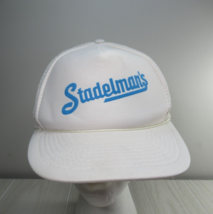 Stadelman's white blue vintage trucker hat cap adjustable SOME WEAR READ... - $20.57
