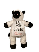 Chik Fil A Eat Mor Chikin- Cow Plush Stuffed Animal 20&quot; Wearing Advertising Sign - £25.65 GBP