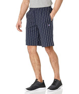 Champion Men&#39;s Powerblend Fleece Logo Shorts, 10&quot; Navy Pinstripe Vertica... - $29.94