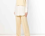THEORY Womens Trousers Textured Cady Pleat Wide Leg Yellow Size US 4 - $60.18