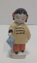 Vtg Asian Child With Umbrella Porcelain Figurine Occupied Japan 3&quot; Tall - £7.79 GBP