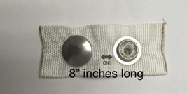 Extender Snap 8&quot; Long Custom Made Nylon White Strap with DOT snaps 1 Pieces - £7.64 GBP