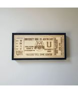 Personalized Wood Engraved Basketball Game Ticket Wall Art, Customizable... - $29.39